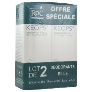 Keops roll-on deodorant 48h 2x30ml