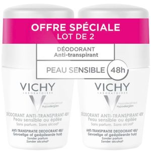 Roll-on deodorant 48h antiperspirant sensitive or depilated skin 2x50mL