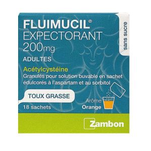 Fluimucil expectorant 200mg without sugar 18 sachets