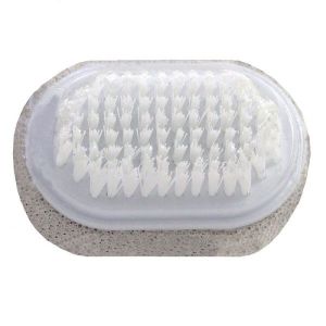 Synthetic bristle pumice stone brush