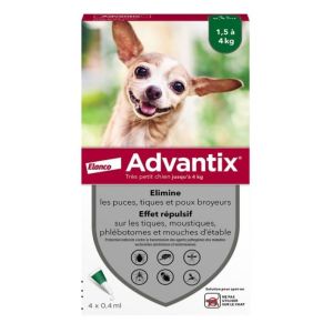 Advantix very small dog from 1.5 to 4kg - 4 pipettes