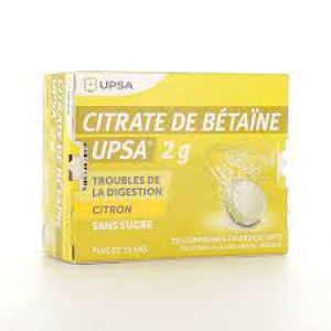 Betaine citrate 20 lemon effervescent tablets 2g (copie) (copie)