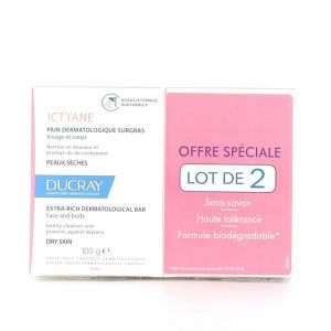 Ictyane surgras dermatological bread Ducray - 2 x 100g