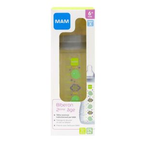 2nd age baby bottle 6 months and + 330ml - plain decor