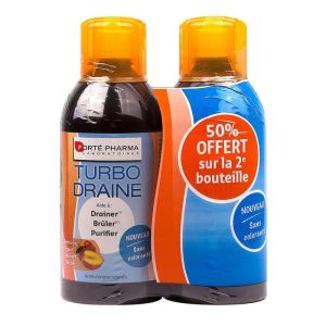 Turbodraine oral solution 2x500ml - peach green tea flavor