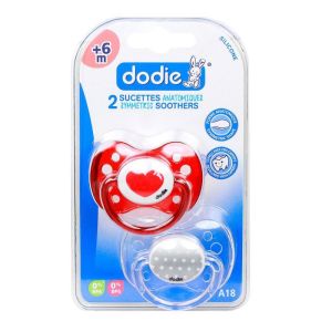 2 anatomical pacifiers +6 months "Heart" & "Stars"