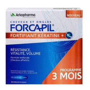 Forcapil - Keratin + Fortifier 3 Months Zinc, Vitamin B - 180 capsules