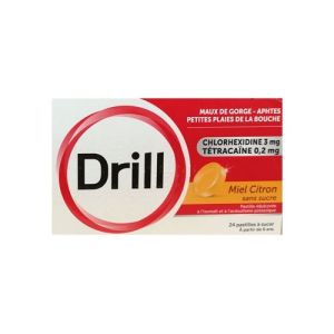 Drill Honey Lemon Sugar Free 24 Lozenges