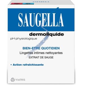 Saugella Dermoliquide - Intimate cleansing wipes x10