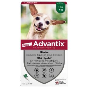 Advantix very small dog from 1.5 to 4kg - 6 pipettes