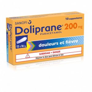 Doliprane 200mg 10 suppositories