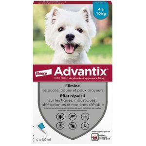 Advantix small dog 4 to 10kg - 4 pipettes