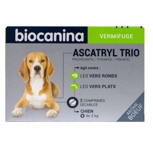 Ascatryl dewormer trio small dog 2 beef tablets