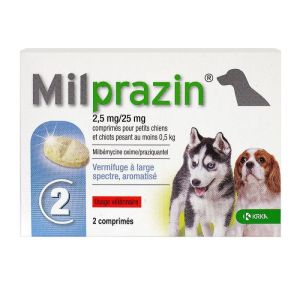 Milprazin 2.5/25mg dogs 2 tablets