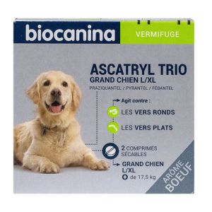 Ascatryl Trio vermifuge large dog 2 tablets beef