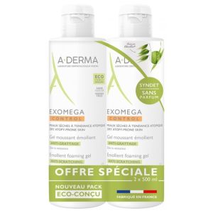 Exomega Control Emollient Foaming Gel - 2x500ml