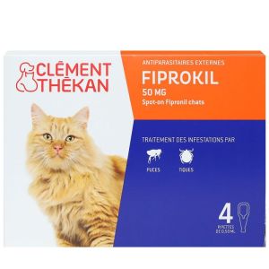 Fiprokil 50mg flea and tick treatment for cats - 4 pipettes