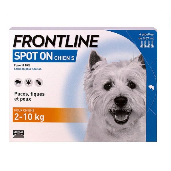 Spot On dog 2-10kg pipettes - 4 pipettes