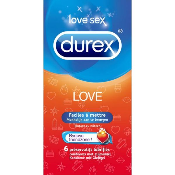 Love 6 natural rubber latex condoms