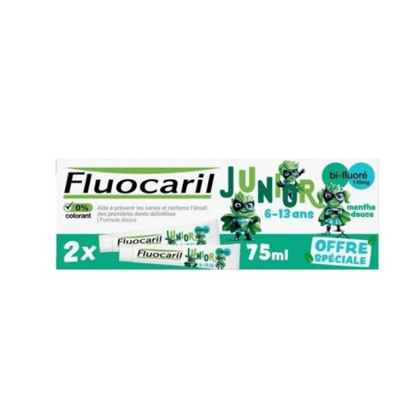 Fluocaril Juniors 6/13Ans Menth Dce 2X75M