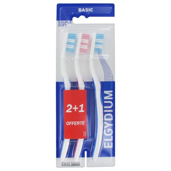 Basic Brosse à Dents Souple Lot de 2 + 1 Offerte