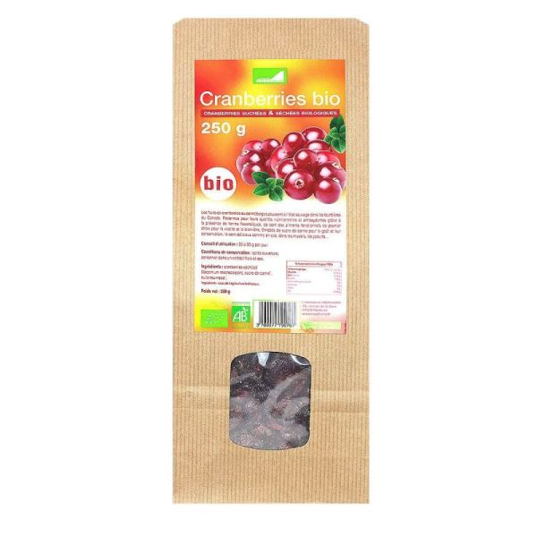 Organic cranberries 250g