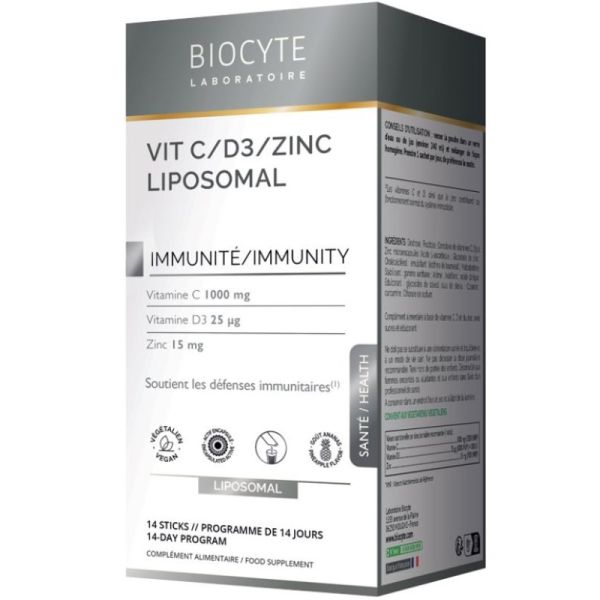 Biocyte Vit C-D3-Zinc Liposomal 14 Sticks