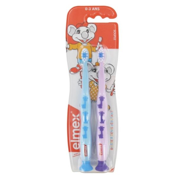 2 soft beginner toothbrushes 0-3 years old