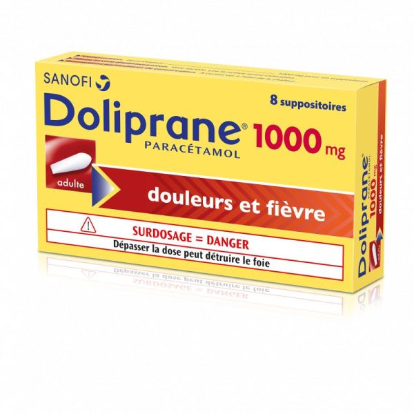 Doliprane 1000mg 8 suppositories