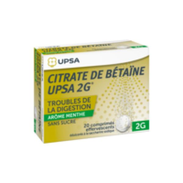 Betaine citrate 20 mint effervescent tablets 2g