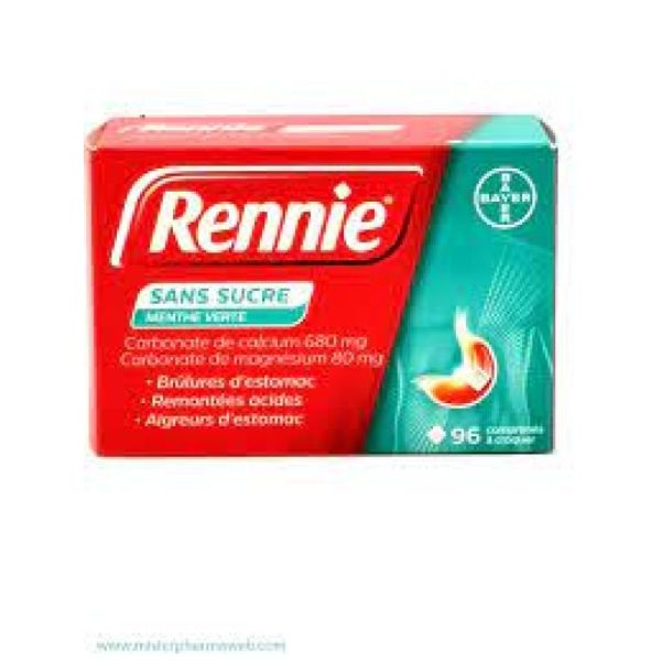 Rennie spearmint 96 tablets without sugar