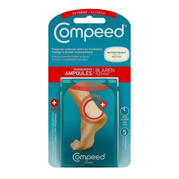 5 Extreme Compeed Blister Plasters - medium size