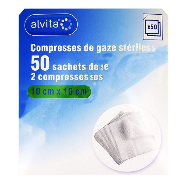 50 sterile gauze pads 10x10cm