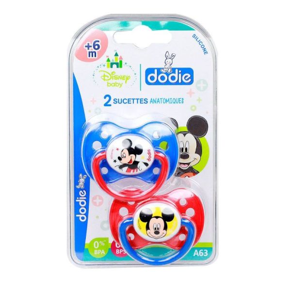 2 anatomical pacifiers +6 months Disney Mickey