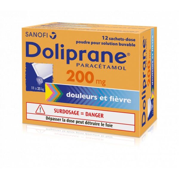 Doliprane 200mg 12 sachets