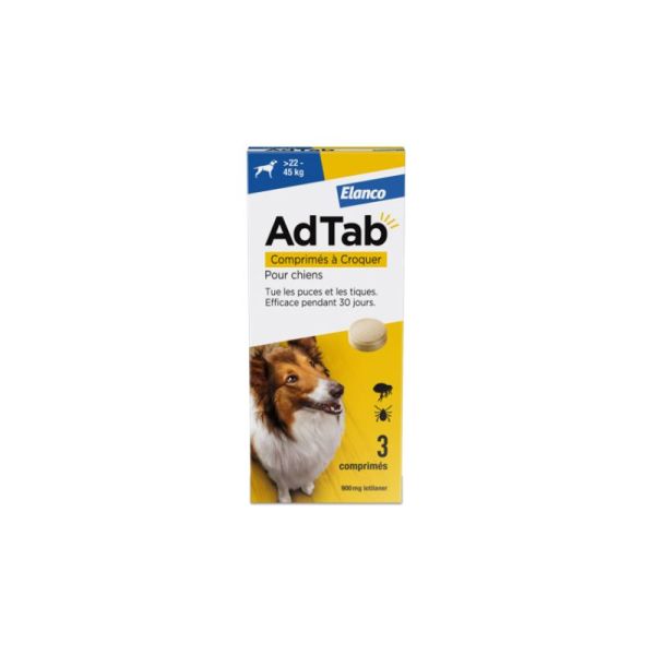 Adtab 900Mg Chiens 22-45Kg Cpr3