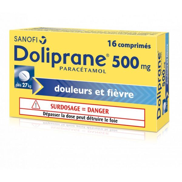 Doliprane 500mg 16 tablets