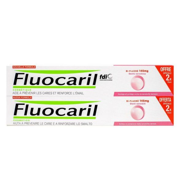 Bi-fluorinated toothpaste sensitive teeth 2x75ml