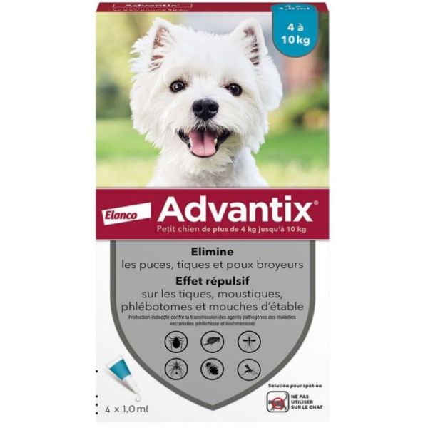 Advantix small dog 4 to 10kg - 4 pipettes