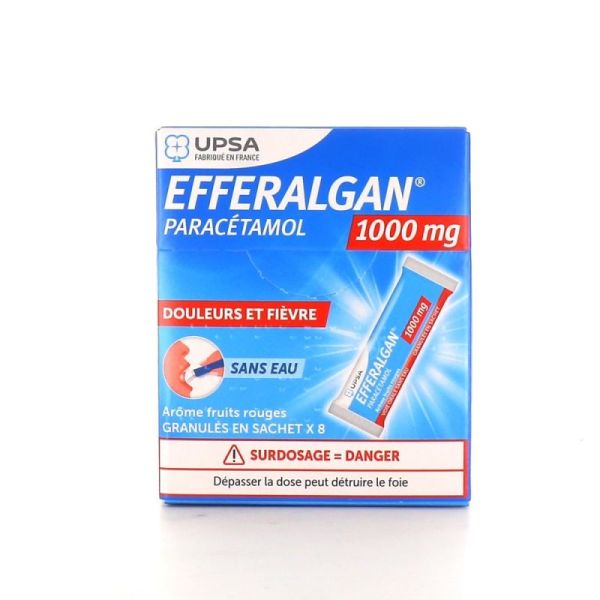 Efferalgan 1g 8 Sachets Vanille Fraise