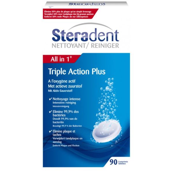 Steradent triple action plus 90 tablets