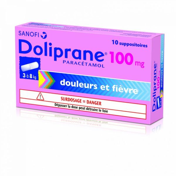 Doliprane 100mg 10 suppositories