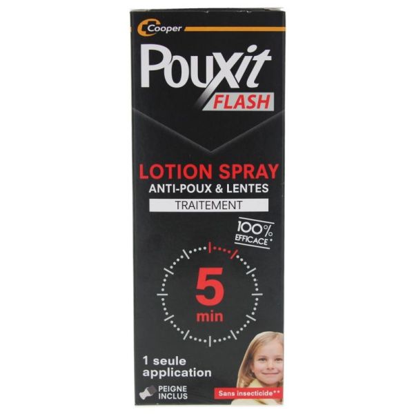 POUXIT FLASH Anti-Lice and Nits Treatment Spray 150mL + 1 Comb