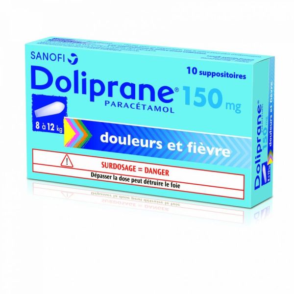 Doliprane 150mg 10 suppositories