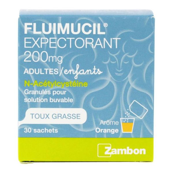 Fluimucil expectorant 200mg adults & children 30 sachets