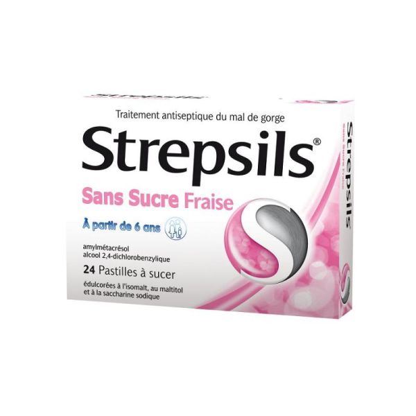 Strepsils strawberry without sugar 24 lozenges