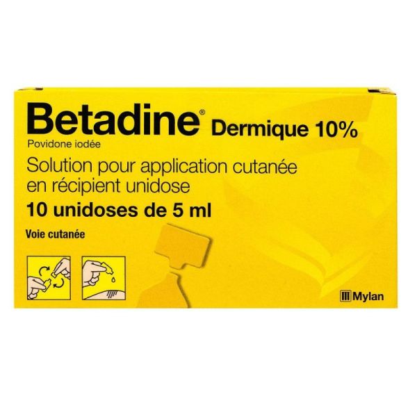 Dermal betadine 10% 10 single doses of 5ml