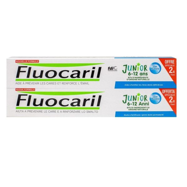 Junior 6-12 years Bubble gel toothpaste 2x75ml