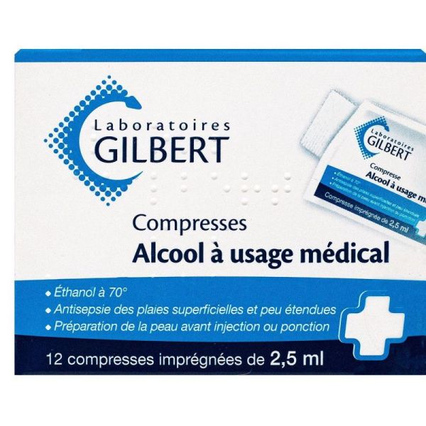 Alcohol compresses for medical use 12 compresses