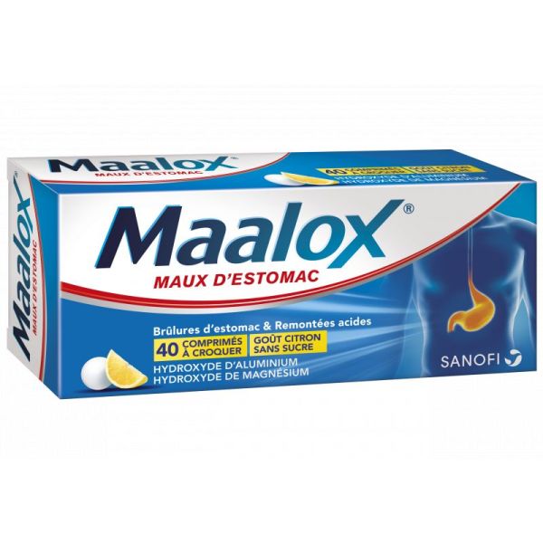 Maalox lemon stomach pain 40 chewable tablets